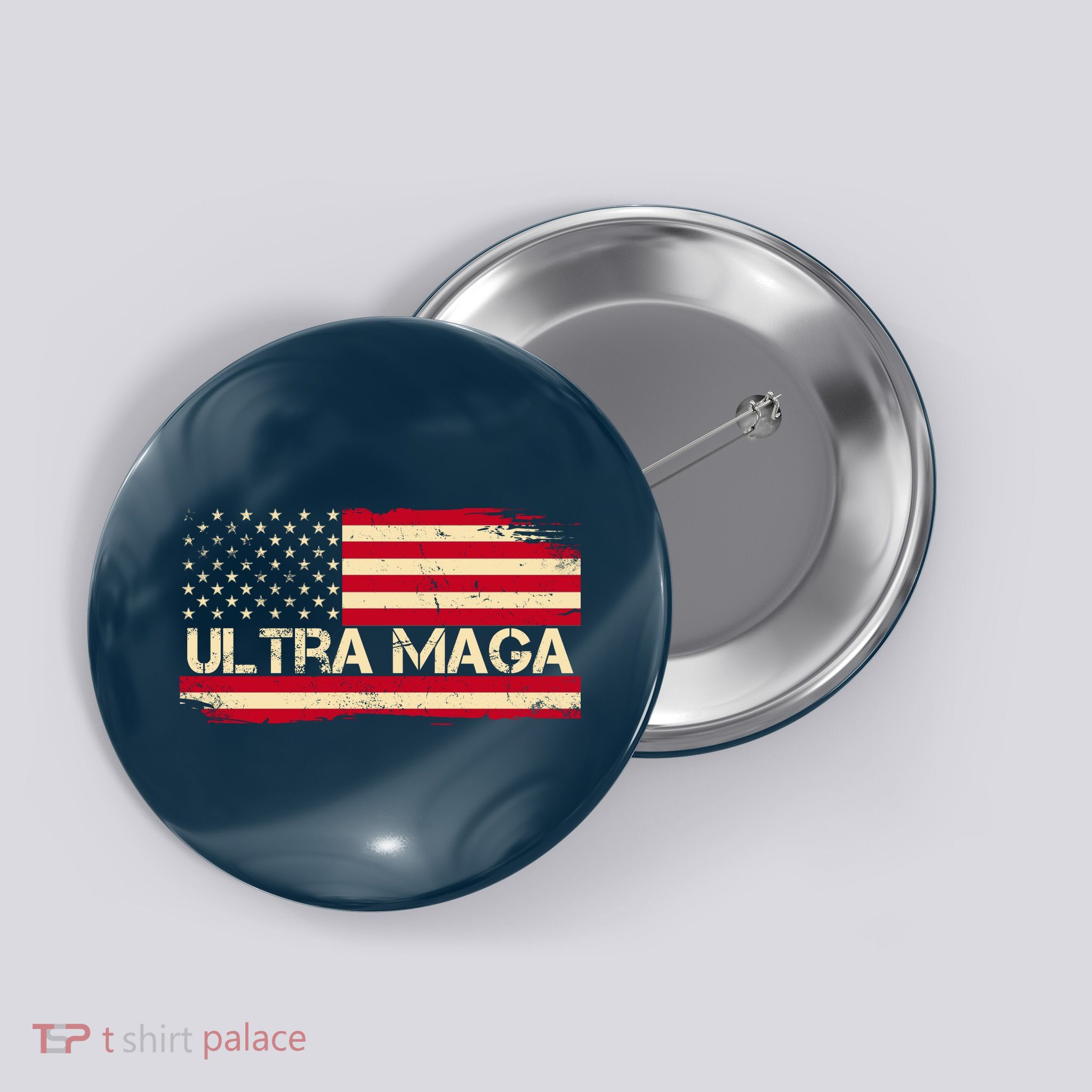 Ultra Maga Usa Vintage Flag Button