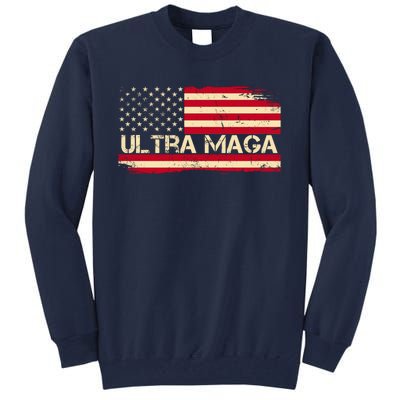 Ultra Maga Usa Vintage Flag Tall Sweatshirt