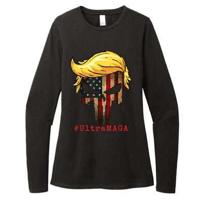 Ultra MAGA #UltraMAGA Punisher Trump Womens CVC Long Sleeve Shirt