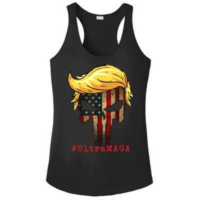 Ultra MAGA #UltraMAGA Punisher Trump Ladies PosiCharge Competitor Racerback Tank