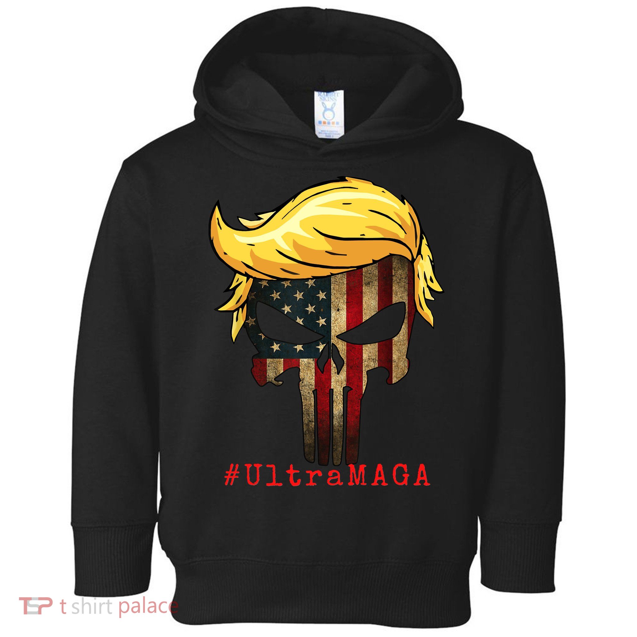Ultra MAGA #UltraMAGA Punisher Trump Toddler Hoodie