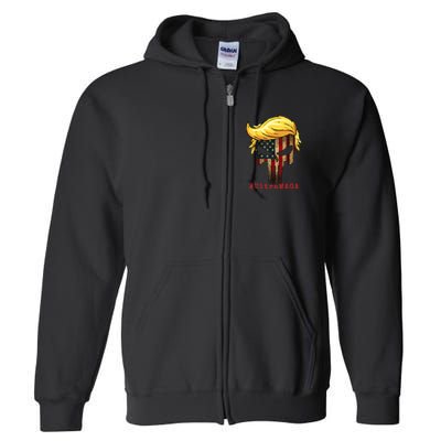Ultra MAGA #UltraMAGA Punisher Trump Full Zip Hoodie