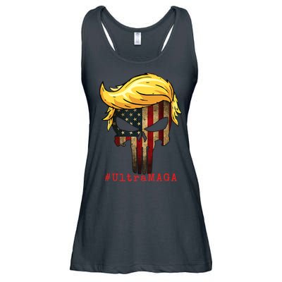 Ultra MAGA #UltraMAGA Punisher Trump Ladies Essential Flowy Tank