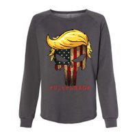 Ultra MAGA #UltraMAGA Punisher Trump Womens California Wash Sweatshirt