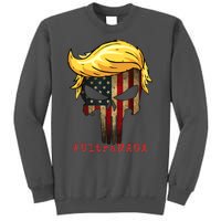 Ultra MAGA #UltraMAGA Punisher Trump Tall Sweatshirt