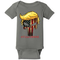 Ultra MAGA #UltraMAGA Punisher Trump Baby Bodysuit