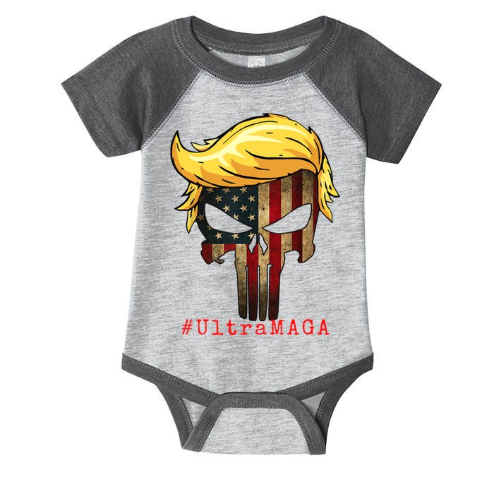 Ultra MAGA #UltraMAGA Punisher Trump Infant Baby Jersey Bodysuit