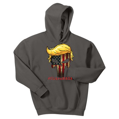 Ultra MAGA #UltraMAGA Punisher Trump Kids Hoodie