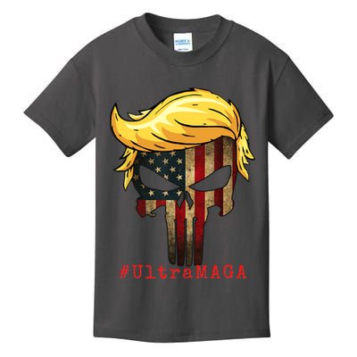 Ultra MAGA #UltraMAGA Punisher Trump Kids T-Shirt