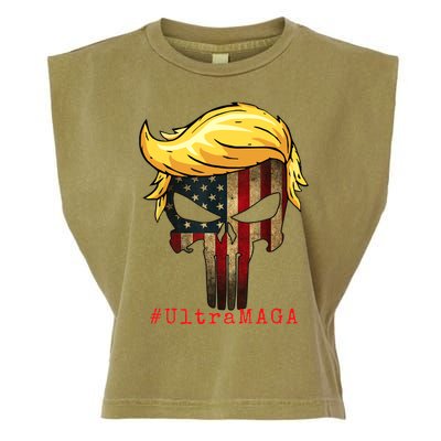 Ultra MAGA #UltraMAGA Punisher Trump Garment-Dyed Women's Muscle Tee