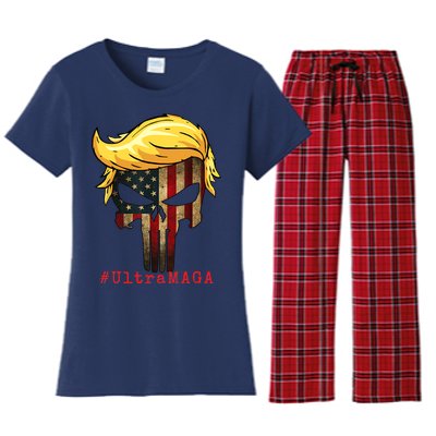 Ultra MAGA #UltraMAGA Punisher Trump Women's Flannel Pajama Set