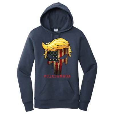 Ultra MAGA #UltraMAGA Punisher Trump Women's Pullover Hoodie