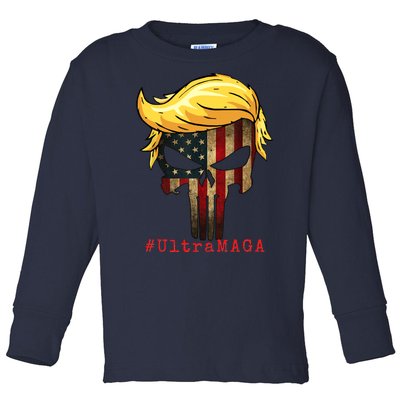 Ultra MAGA #UltraMAGA Punisher Trump Toddler Long Sleeve Shirt