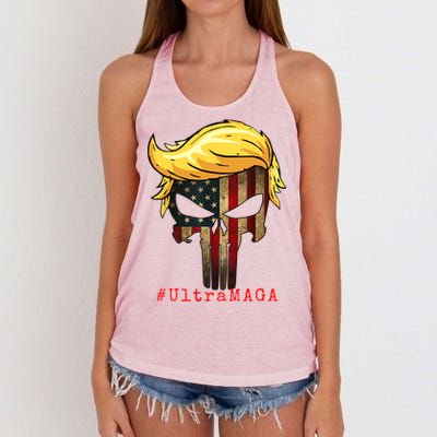 Ultra MAGA #UltraMAGA Punisher Trump Women's Knotted Racerback Tank