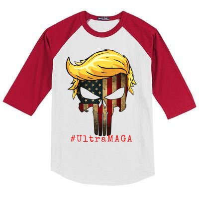 Ultra MAGA #UltraMAGA Punisher Trump Kids Colorblock Raglan Jersey