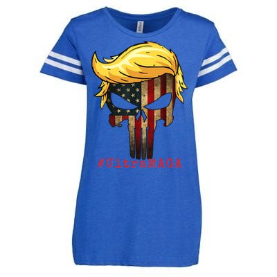 Ultra MAGA #UltraMAGA Punisher Trump Enza Ladies Jersey Football T-Shirt