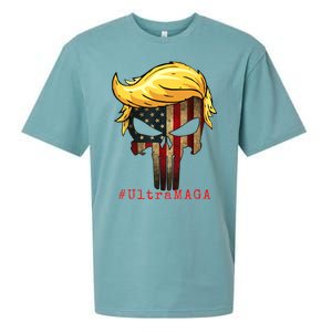 Ultra MAGA #UltraMAGA Punisher Trump Sueded Cloud Jersey T-Shirt