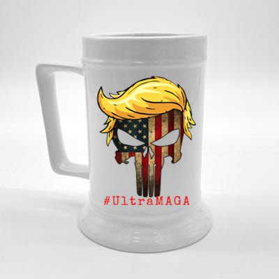 Ultra MAGA #UltraMAGA Punisher Trump Beer Stein