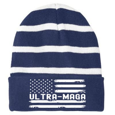 Ultra Maga Striped Beanie with Solid Band