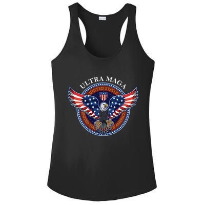 Ultra MAGA USA Eagle Crest Trump 2024 United States America Ladies PosiCharge Competitor Racerback Tank
