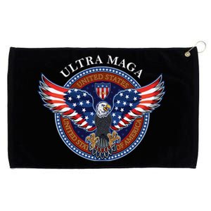 Ultra MAGA USA Eagle Crest Trump 2024 United States America Grommeted Golf Towel