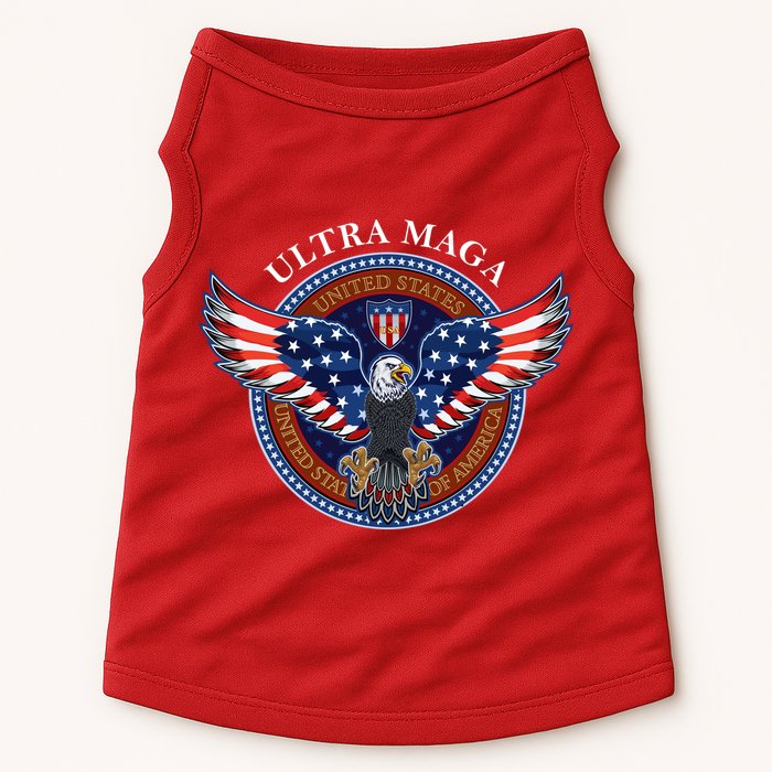 Ultra MAGA USA Eagle Crest Trump 2024 United States America Doggie Tank