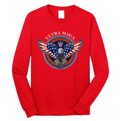 Ultra MAGA USA Eagle Crest Trump 2024 United States America Long Sleeve Shirt