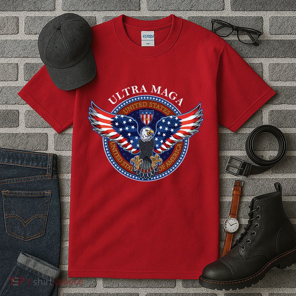 Ultra MAGA USA Eagle Crest Trump 2024 United States America Tall T-Shirt