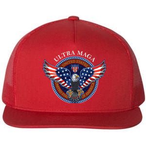 Ultra MAGA USA Eagle Crest Trump 2024 United States America Flat Bill Trucker Hat