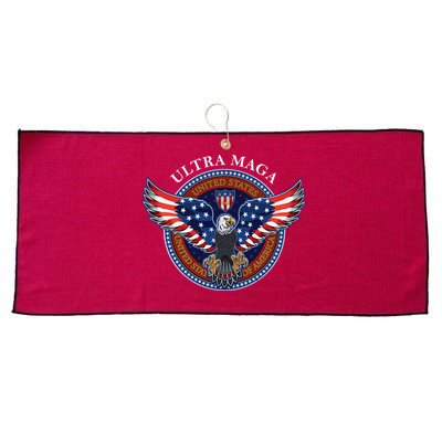 Ultra MAGA USA Eagle Crest Trump 2024 United States America Large Microfiber Waffle Golf Towel