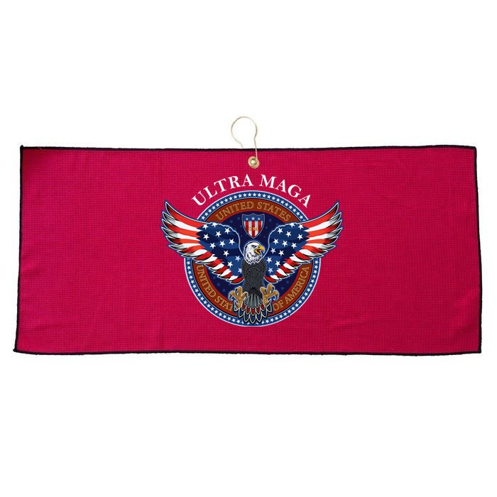 Ultra MAGA USA Eagle Crest Trump 2024 United States America Large Microfiber Waffle Golf Towel