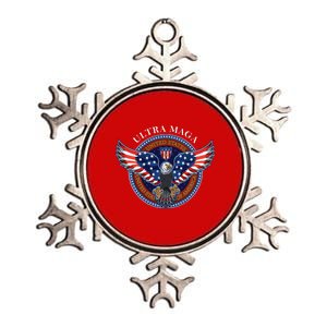 Ultra MAGA USA Eagle Crest Trump 2024 United States America Metallic Star Ornament