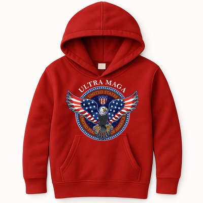 Ultra MAGA USA Eagle Crest Trump 2024 United States America Kids Hoodie