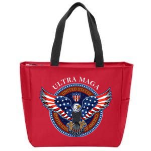 Ultra MAGA USA Eagle Crest Trump 2024 United States America Zip Tote Bag