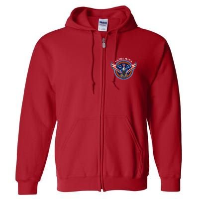 Ultra MAGA USA Eagle Crest Trump 2024 United States America Full Zip Hoodie