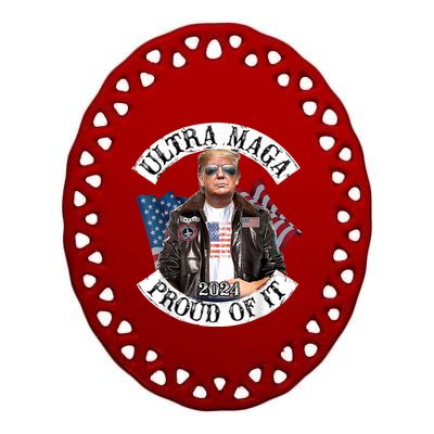 Ultra Maga And Proud Of It Ceramic Oval Ornament