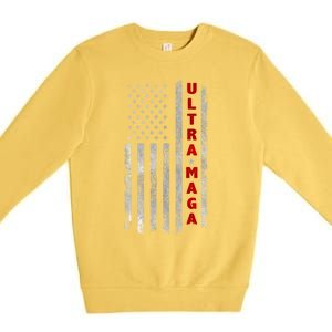 Ultra Maga US Flag American Patriotic Trump Supporter Premium Crewneck Sweatshirt