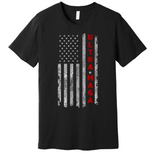 Ultra Maga US Flag American Patriotic Trump Supporter Premium T-Shirt