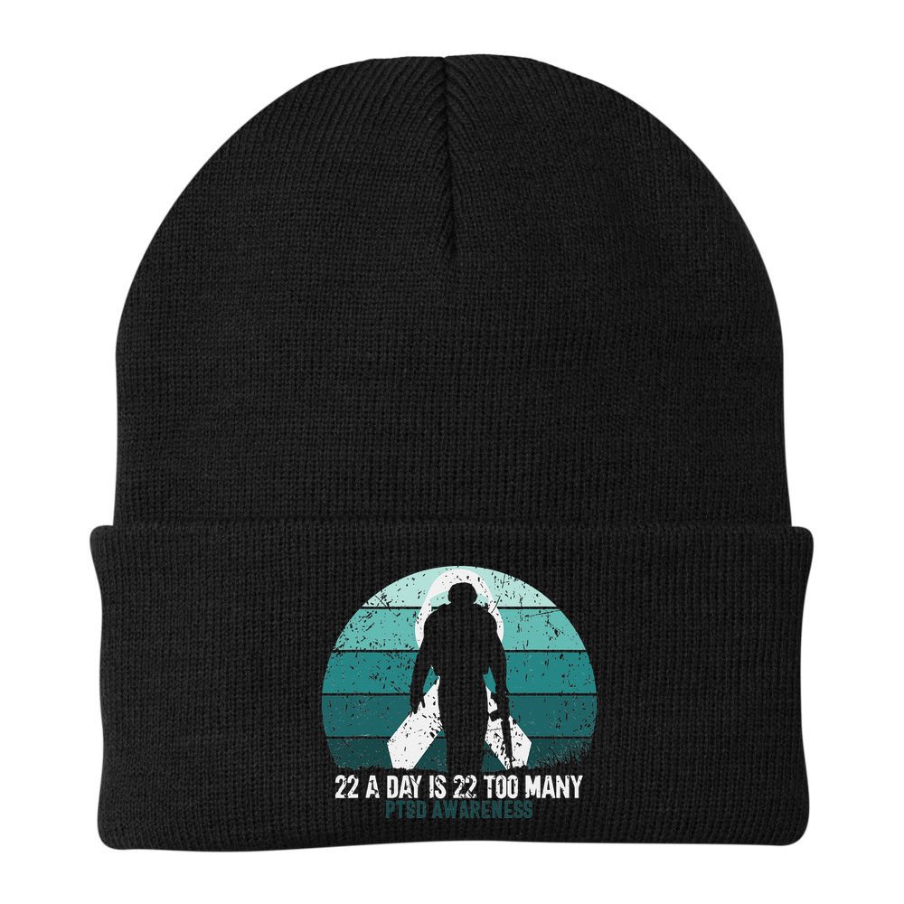 US Military Veterans Suicide Awareness PTSD Awareness Beanie