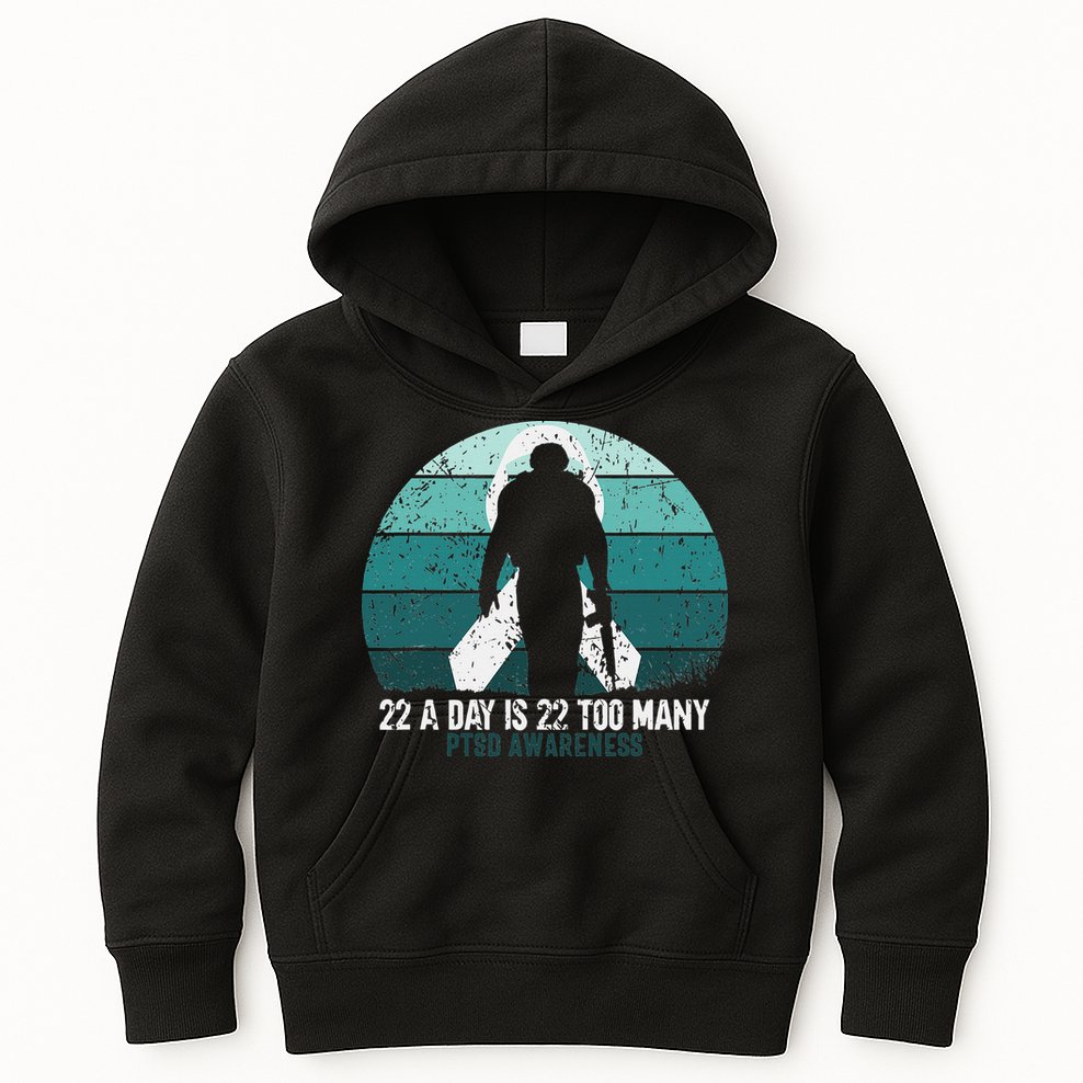 US Military Veterans Suicide Awareness PTSD Awareness Kids Hoodie