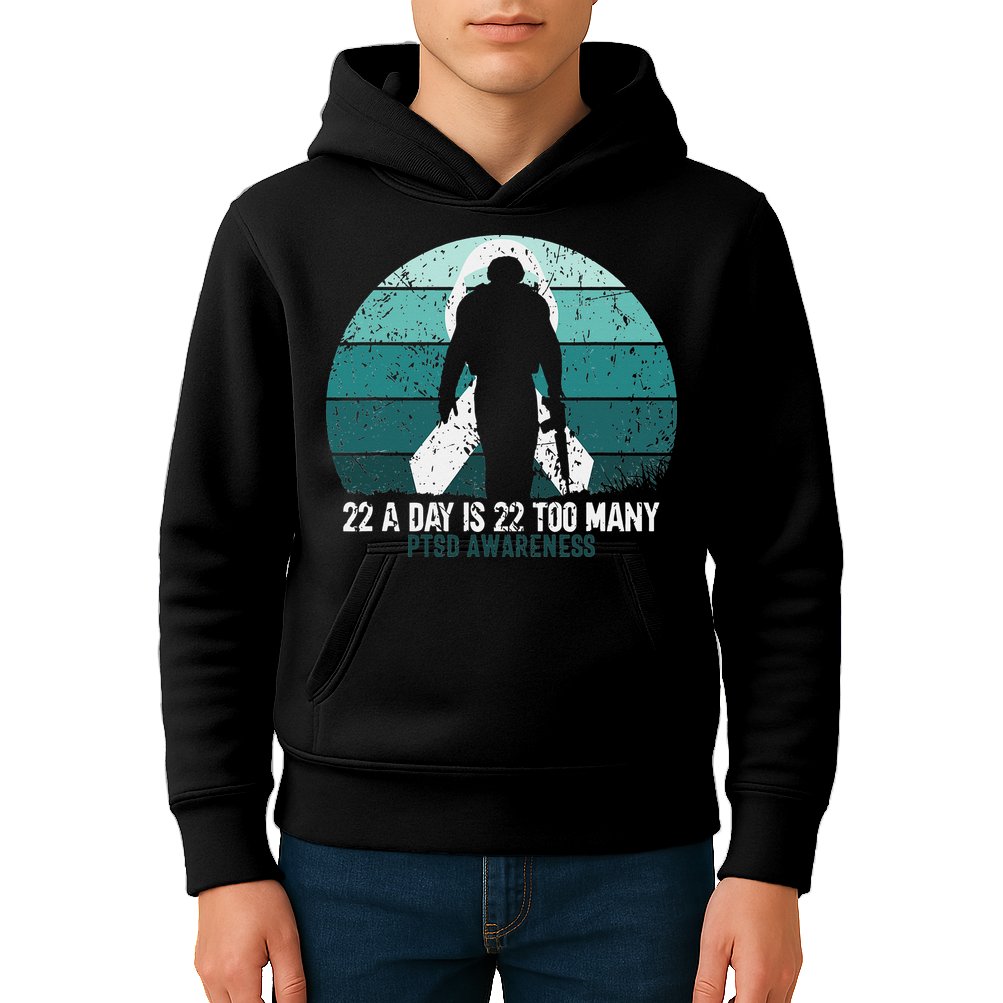 US Military Veterans Suicide Awareness PTSD Awareness Kids Hoodie