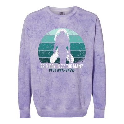 US Military Veterans Suicide Awareness PTSD Awareness Colorblast Crewneck Sweatshirt