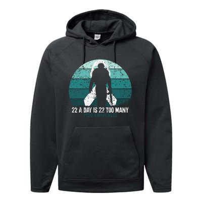 US Military Veterans Suicide Awareness PTSD Awareness Performance Fleece Hoodie