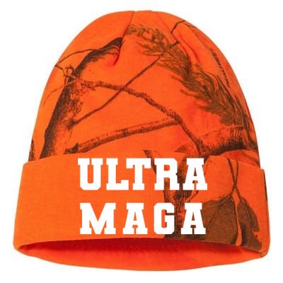 Ultra MAGA Varsity College Font Logo Kati Licensed 12" Camo Beanie