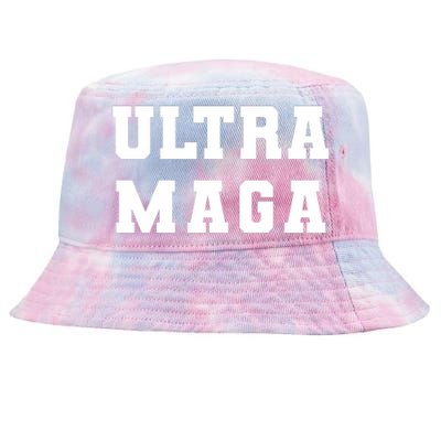 Ultra MAGA Varsity College Font Logo Tie-Dyed Bucket Hat