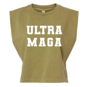 Ultra MAGA Varsity College Font Logo Garment-Dyed Women's Muscle Tee