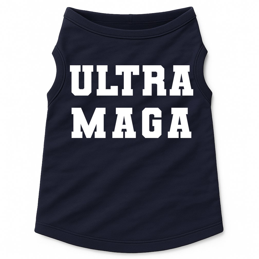 Ultra MAGA Varsity College Font Logo Doggie Tank