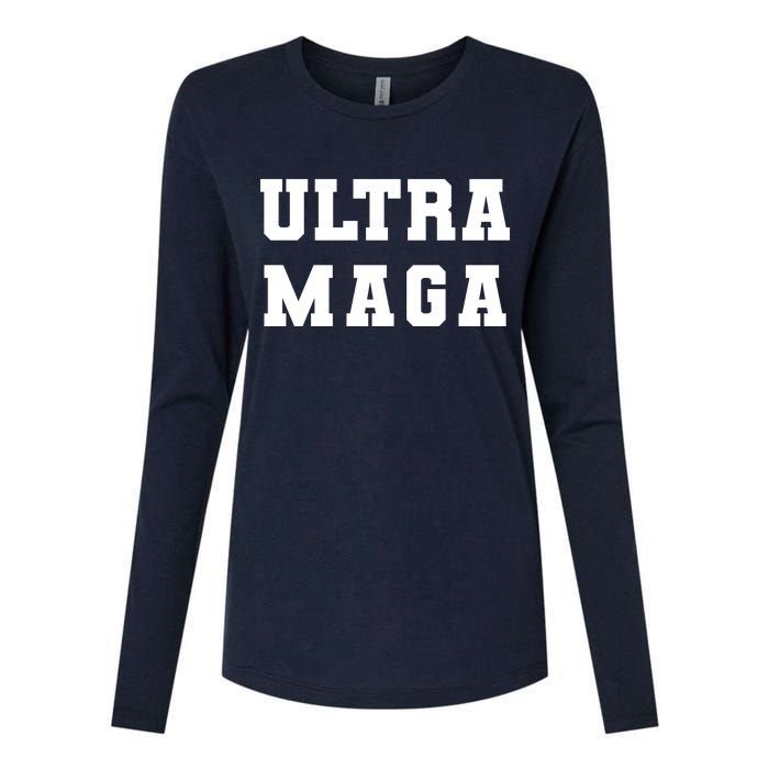 Ultra MAGA Varsity College Font Logo Womens Cotton Relaxed Long Sleeve T-Shirt