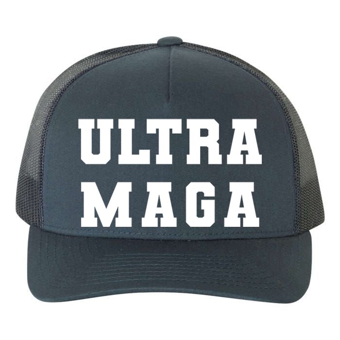 Ultra MAGA Varsity College Font Logo Yupoong Adult 5-Panel Trucker Hat