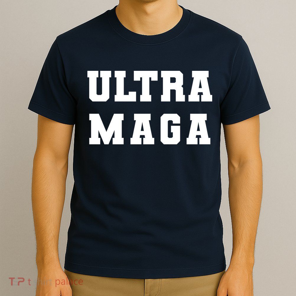 Ultra MAGA Varsity College Font Logo T-Shirt